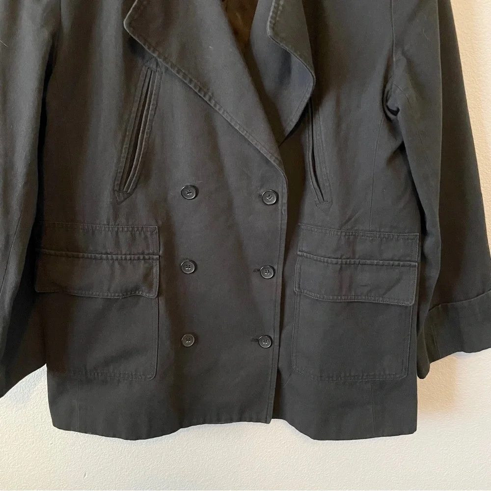Current/Elliot The Captain Double Breasted Black Peacoat